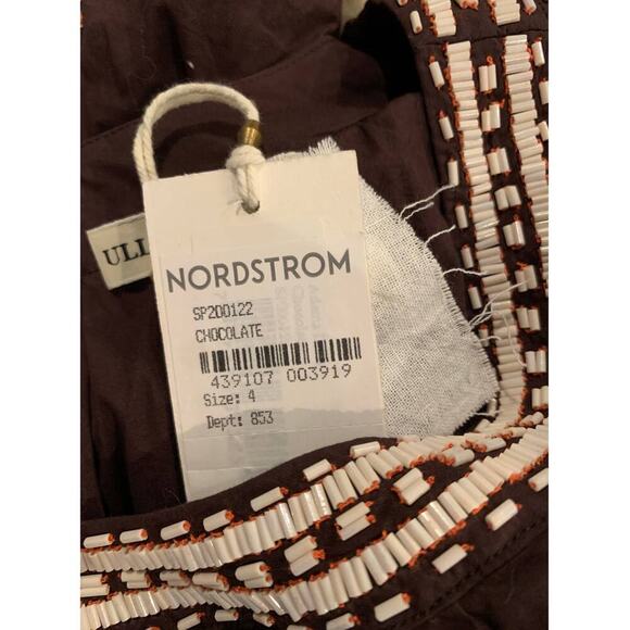 NWT ULLA JOHNSON Adama Beaded Long Sleeve Minidress Size 4 - Picture 9 of 9